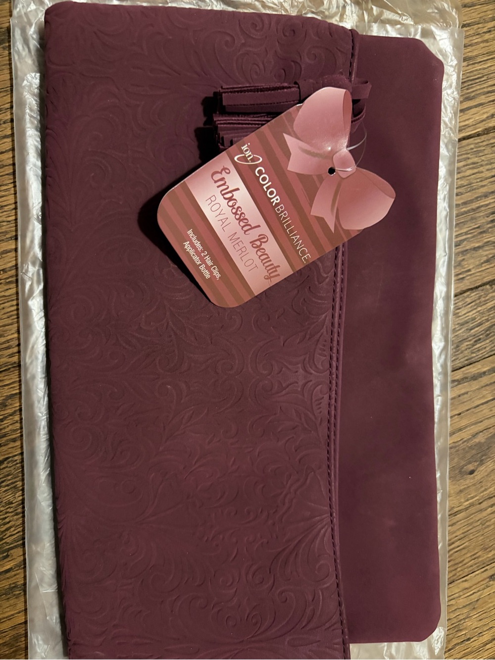 Embossed Beauty Clutch - Royal Merlot